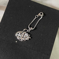 Sterling Silver Sparkling Silver Swan Watch Charm