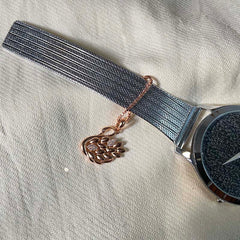 Sterling Silver Sparkling Swan Watch Charm