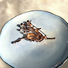Sterling Silver Sparkling Reindeer Brooch