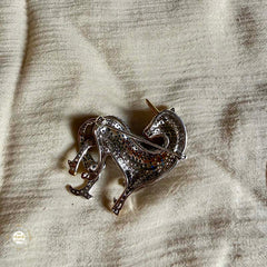Sterling Silver Sparkling Silver Unicorn Brooch