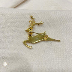 Sterling Silver Golden Grace Deer Brooch