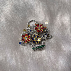 Sparkling Silver Phool Baagh Brooch