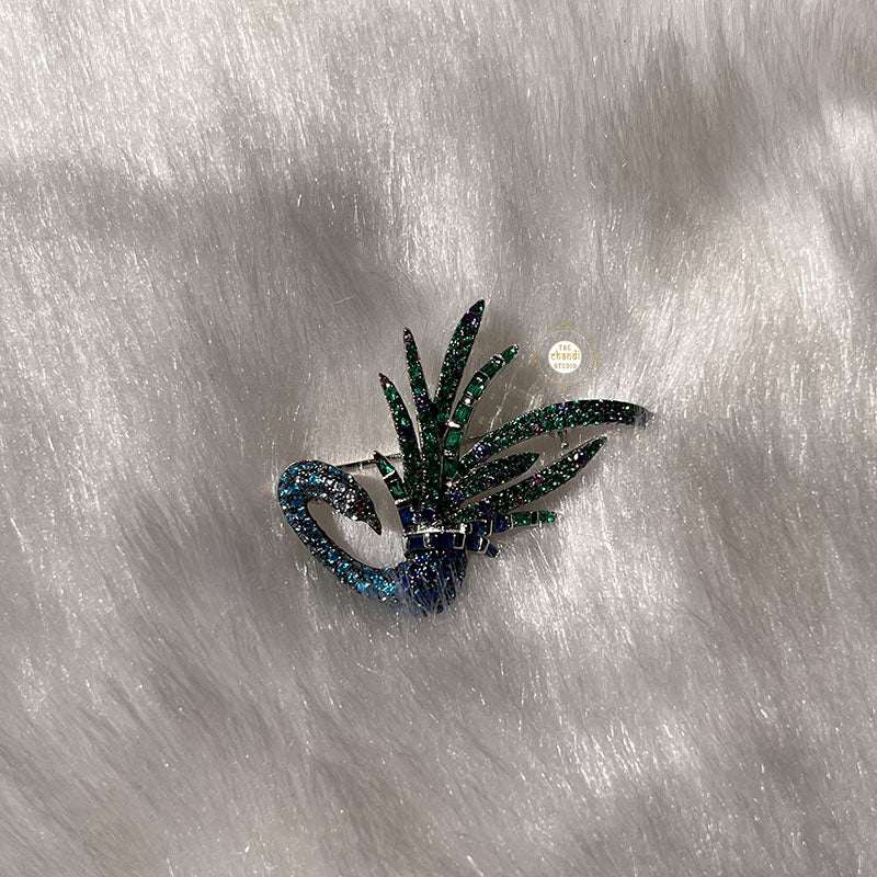 Sparkling Silver Blue Majesty Brooch