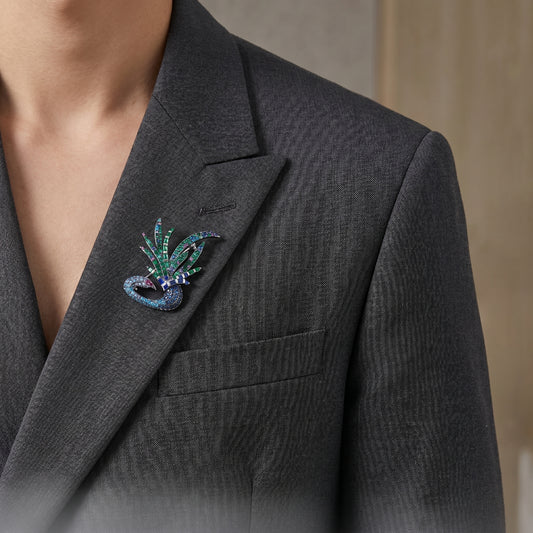 Sparkling Silver Blue Majesty Brooch
