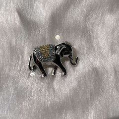 Sparkling Silver Elephant Brooch