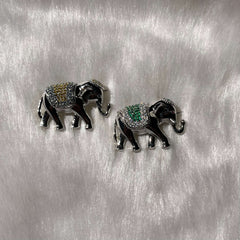 Sparkling Silver Elephant Brooch