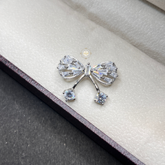 Sterling Sparkling Silver Bow Brooch