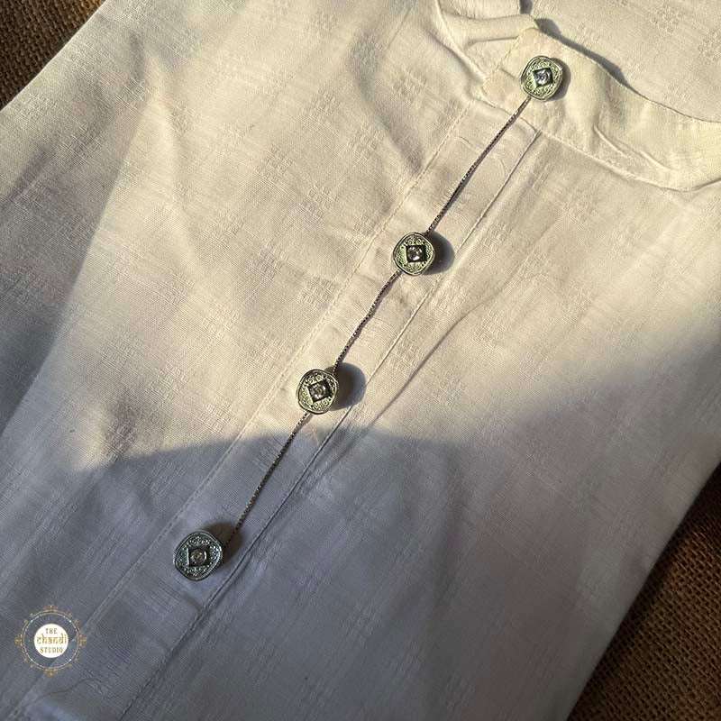 Sterling Silver Men's Kurta button