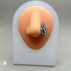 Pure Sterling Silver Ganesha Nosepin (Clip On)