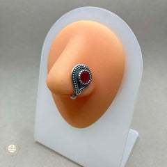 Sterling Silver Stone Nosepin (Clip On)