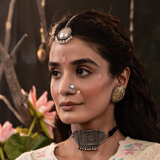 Sterling Silver Stone Nosepin (Clip On)