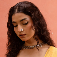 Sterling Silver Flower Nose Pin - Clip On