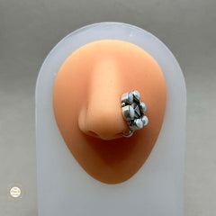 Sterling Silver Flower Nose Pin ? Clip On