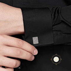 Sparkling Silver Shimmer Stones Cufflinks