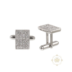 Sparkling Silver Orbit Spark Cufflinks