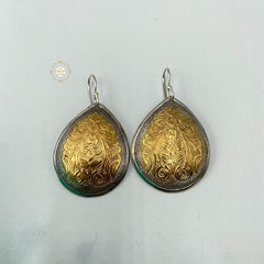 Noor Lightweight Hand Engraved Earring Dual Tone