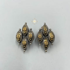 Sadabahar Rawa Studs Dual Tone