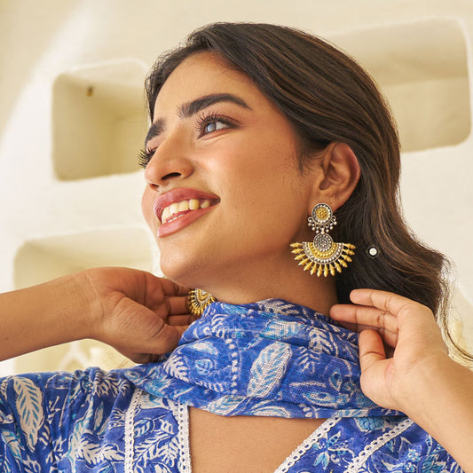 Noor Chakra D Drop Earring Dual Tone