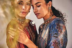 Dual Tone Round Flower Ball Drop Necklace Set