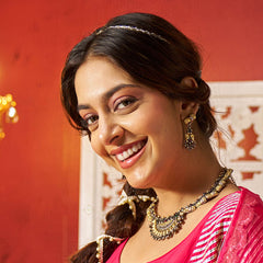 Dual Tone Chaand Peacock Necklace Set