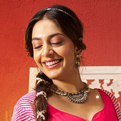 Dual Tone Chaand Peacock Necklace Set