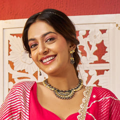 Dual Tone Chaand Peacock Necklace Set