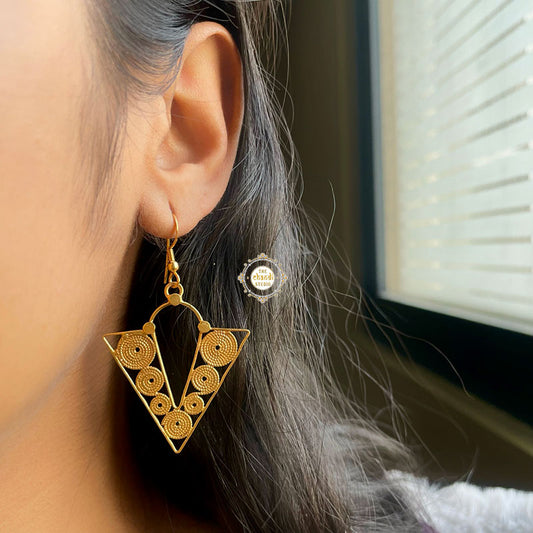 Full Gold Concentric Filigree Paradise Earring