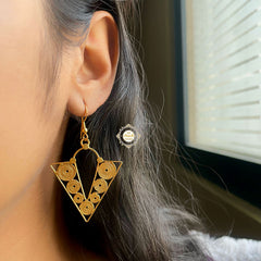 Full Gold Concentric Filigree Paradise Earring