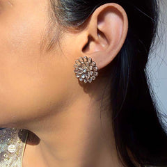 Sterling Silver Minimal Earring-Full Gold and Rose Gold