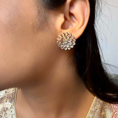 Sterling Silver Minimal Earring-Full Gold and Rose Gold