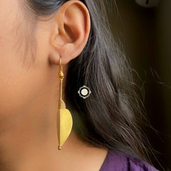 Full Gold Tribal Leaf Earring