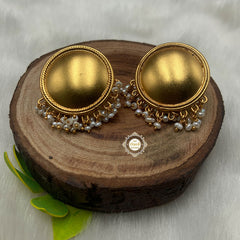 Full Moon Pearl Earring Full Gold