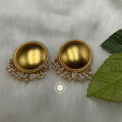Full Moon Pearl Earring Full Gold