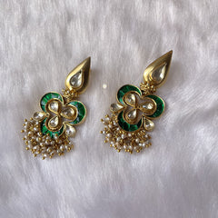 Kundan Pearl Full Gold Earring