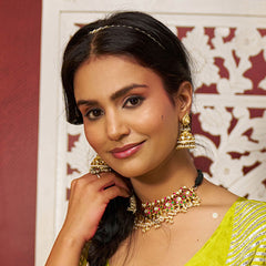 Kundan Pearl Full Gold Earring