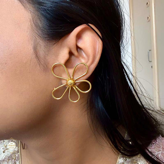 Sterling Silver Bloom Loop Statement Earring
