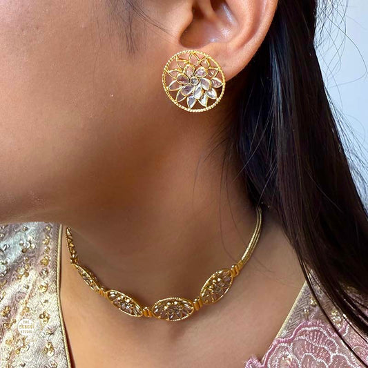 Sterling Silver Floral Glow Earring