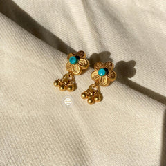 Dilkash Floral Ghungroo Earring Full gold