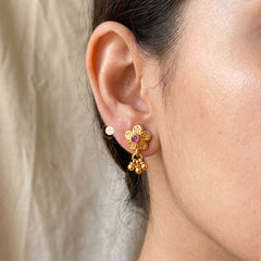 Dilkash Floral Ghungroo Earring Full gold