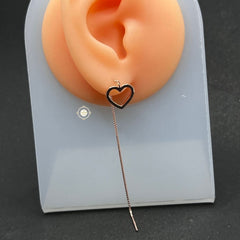 Sparkling Silver Heart Threader Earring