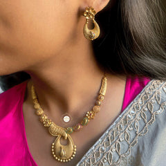 Muhurat Full Gold Mubarak Necklace Set