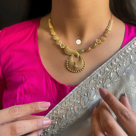 Muhurat Full Gold Mubarak Necklace Set