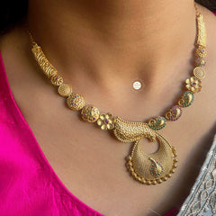 Muhurat Full Gold Mubarak Necklace Set