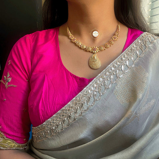 Muhurat Full Gold Paisley Necklace Set