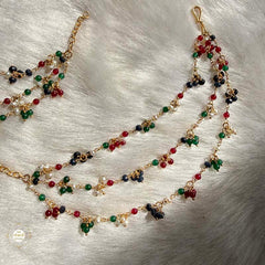 Sterling Silver Muhurat Ear Chain Kanauti (Pair)