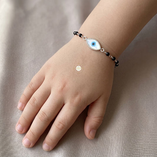 Sterling Silver Evil Eye Kids Bracelet