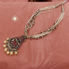 Sterling Silver Muhurat Layered Chaand Necklace