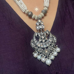 Sterling Silver Muhurat Layered Chaand Necklace