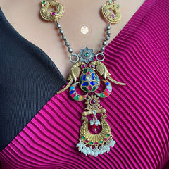 Muhurat Gold Polish Timeless Parrot Necklace Set