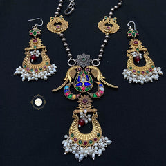 Muhurat Gold Polish Timeless Parrot Necklace Set